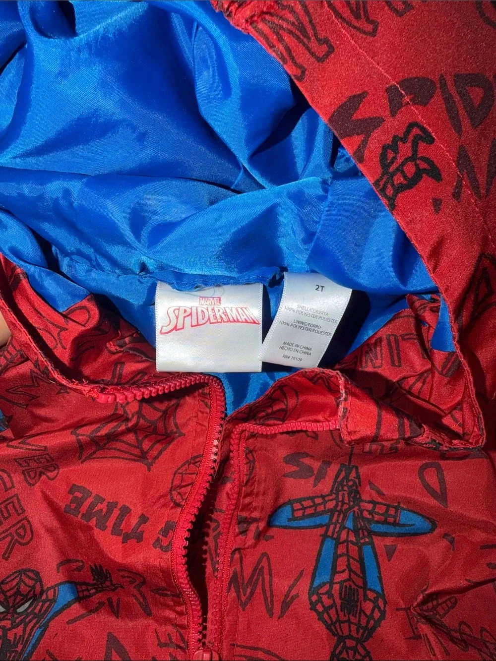 Marvel Red and Blue Spider-Man Hooded Costume Jacket - Picture 2 of 2